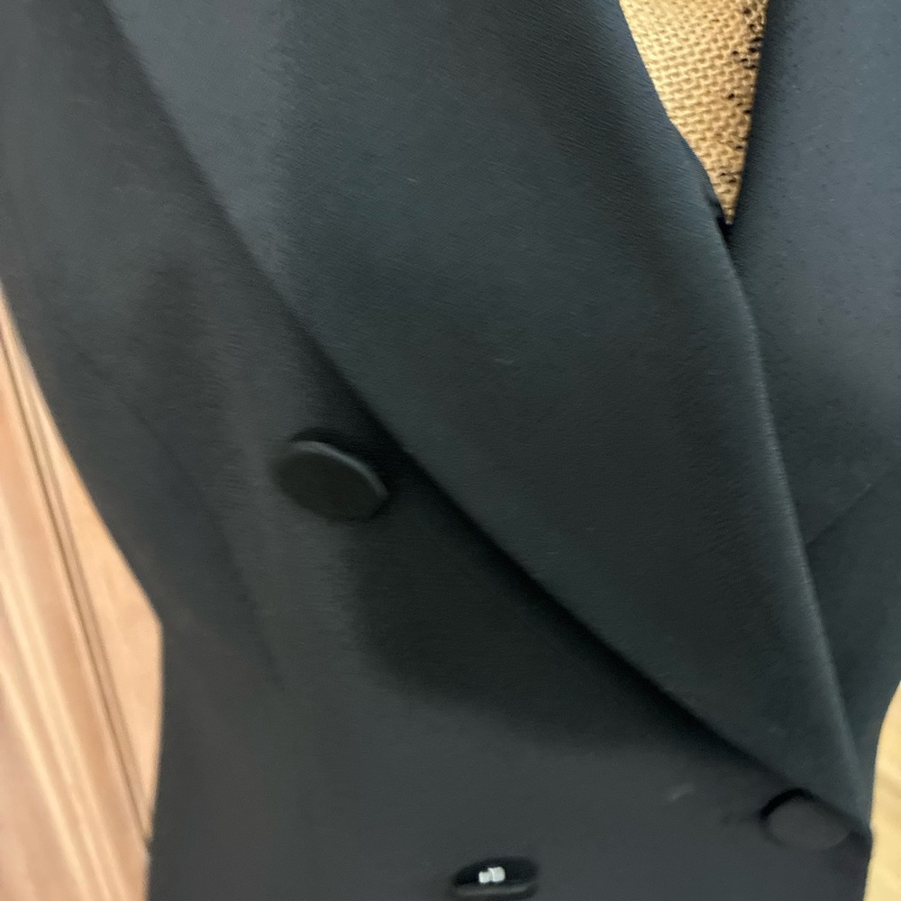 VTG 1996 Laundry Black Blazer Dress Double Breasted 90s Minimalist Chic CBK Sz 8 - Picture 6 of 16